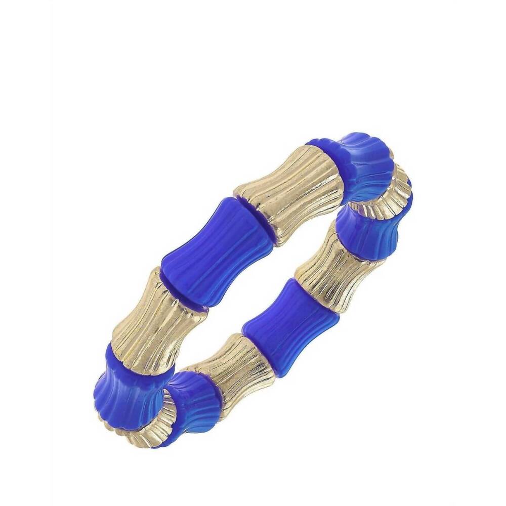 NEW CANVAS STYLE women's kai bamboo stretch bracelet in blue/gold